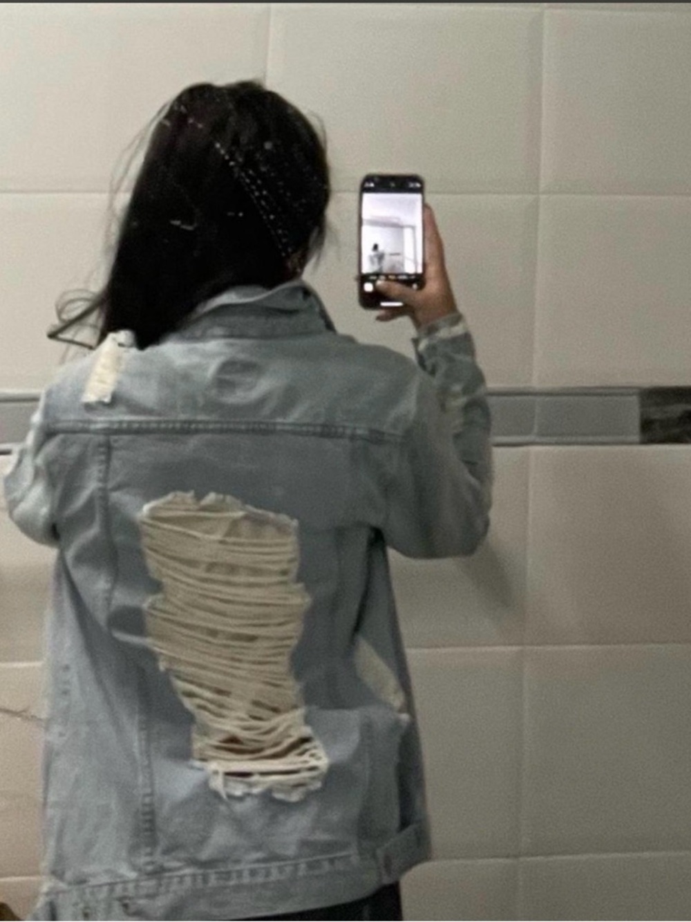 Boom Boom Jeans light blue denim jacket with orange-accent label